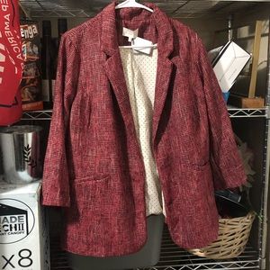 Red tweed blazer